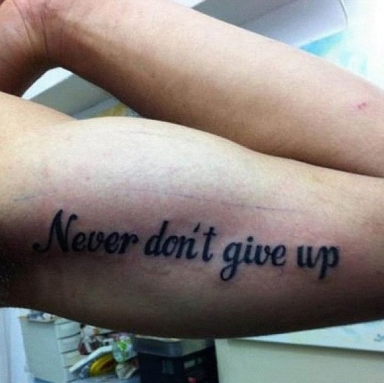 “Không bao giờ không từ bỏ”.