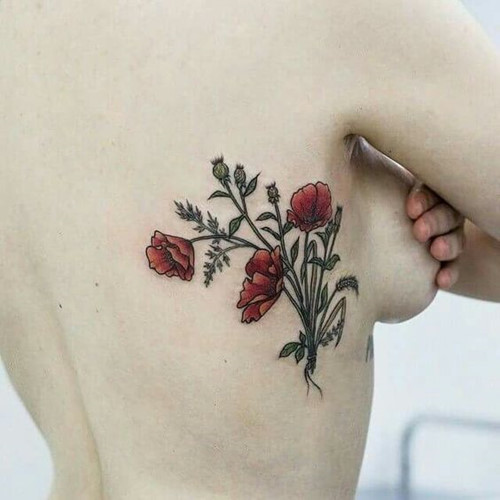 Hoa đỏ trên thân