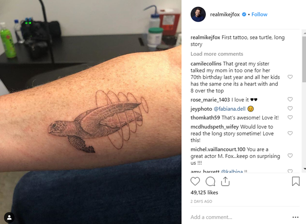The actor shared a photo of his new tattoo on social media. Credit: Instagram 